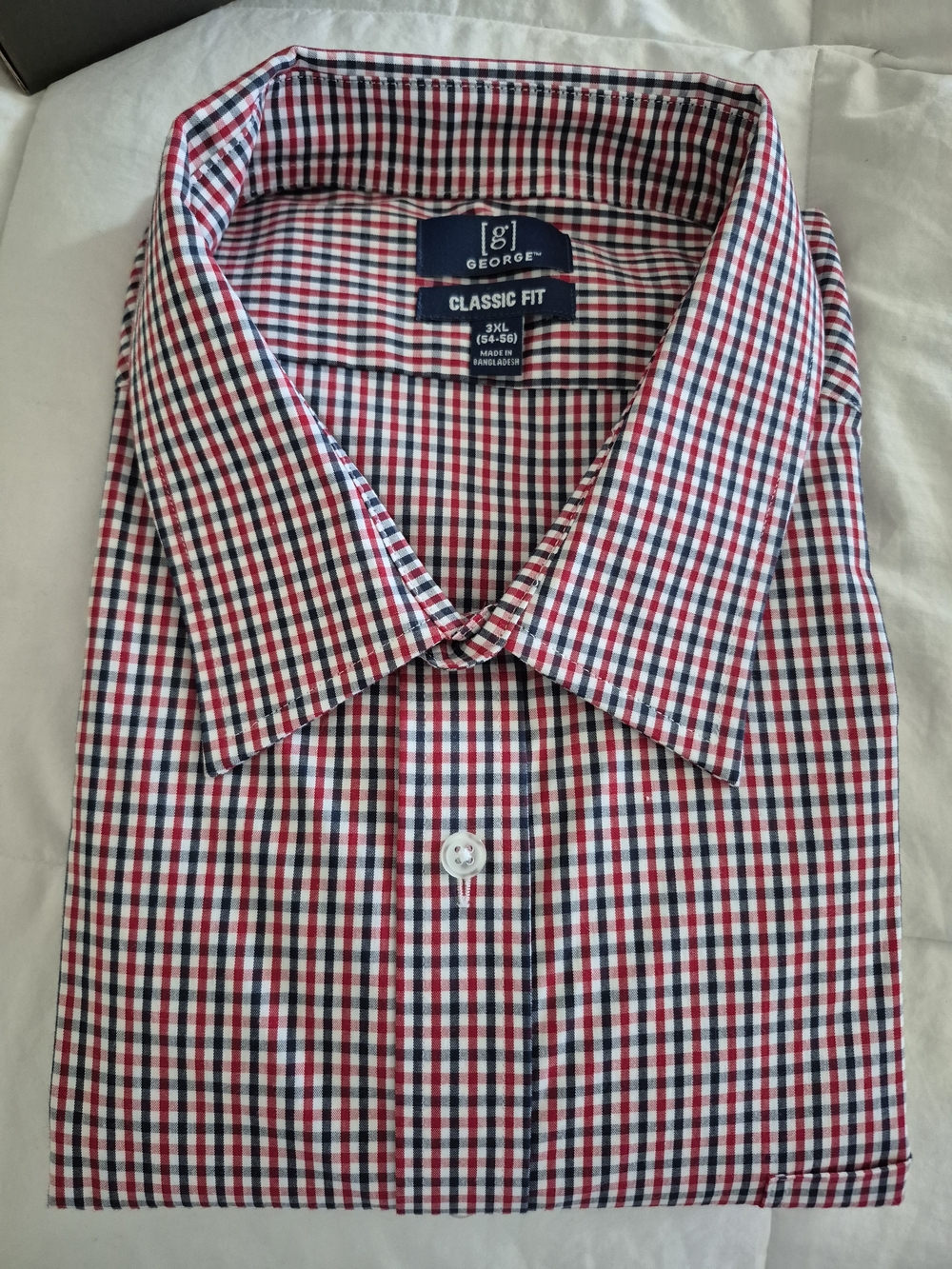 George Men’s Red, Navy & White Check Dress Shirt